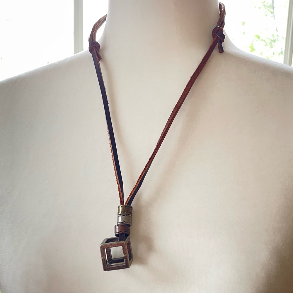 Eyeglass Holder Necklace - Adjustable Leather Strap